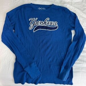 Blue Yankees Waffle Knit Shirt